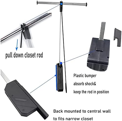 Sistema de haste de armário de elevação/puxar para baixo ， Organizador de guarda-roupa de parede, elevador de guarda