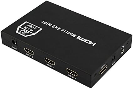 HDMI Matrix Switche, 4x2 Matrix HDMI Switcher HDMI Quatro em dois distribuidores de vídeo de alta definição 4x2 Suporte 4K2K Suporte