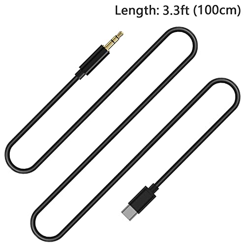 Cabo de áudio Linkidea 2 Cabo de áudio Tipo-C para Philips X2HR, X2/27, SHP9500S, Shp9500, Shp6000/10, Shp6000, SHB9100RD/28