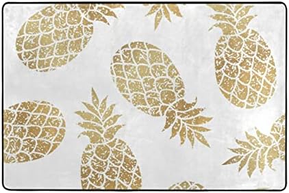 Grandes tapetes macios de ouro brilhante Berçário de abacaxi Playmat Tapete de tapete para crianças quarto quarto sala de estar