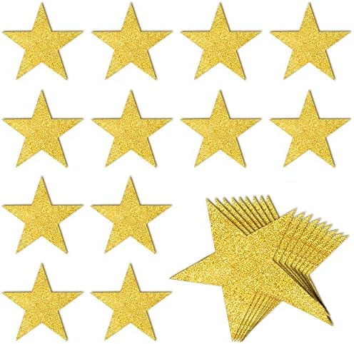 100 PCs Glitter Gold Gold Five Star Cutouts Paper Star Confetti Cutouts Gold Star Cutouts Para Boletim Star