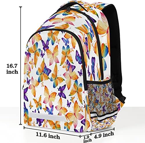 mochila de estudante laranja de borboleta cfpolar com mochila de escola de compartimento de laptop mochila para homens homens