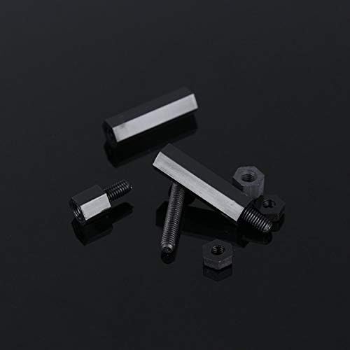 Parafuso, cores pretas/brancas M3 Nylon Hex parafuso Kit de sortimento de porca Conjunto de plástico -