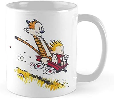 Calvin e Hobbes Red Wagon Ride para caneca de café 11 onças e 15 onças de chá de chá de cerâmica