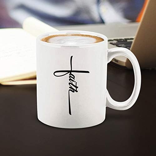 Shop4ever Faith Cross Cross Creamic Coffee Caneca Copa de chá Jesus caneca