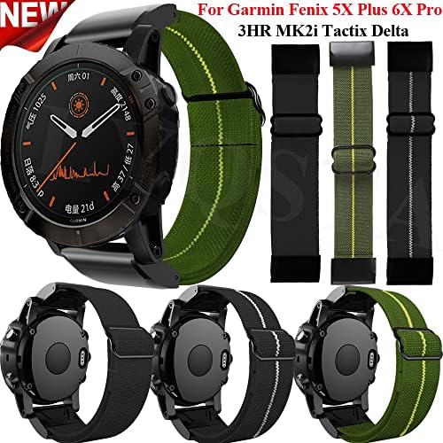 Ekins Smart Watch Nylon Elastic Loop tiras para Garmin Fenix ​​7 7x 5xplus 6xPro/Mk2i 3HR Substituição Bandas de vigia pulseira