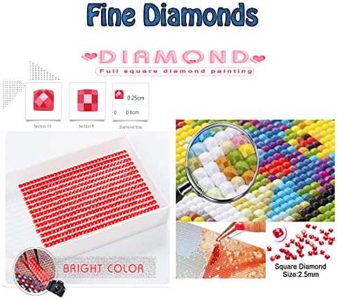 Diamond Art Flowers Diamond Painting Kits para crianças/adultos, DIY 5D Drill Full Gems Paint com Diamonds Arts Crafts, Diamond