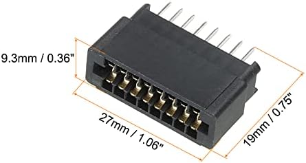 Conector de borda de placa patikil Conector preto conexão reta 16 pino 2,54 mm Pitch para placa de circuito PCB, console de