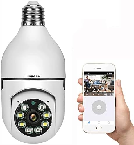 Câmera de segurança de lâmpadas de lâmpada 5G, câmeras de vigilância de vídeo sem fio, câmera panorama ptz wifi com base
