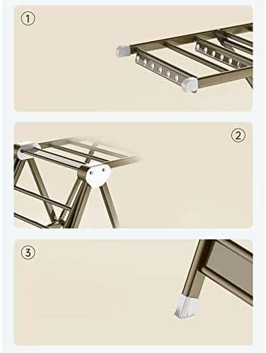 Zlass dobrável Rack Rack Rack de alumínio Roupa de liga de alumínio, rack de secagem dobrável, rack de cabide do lavanderia dobrável,