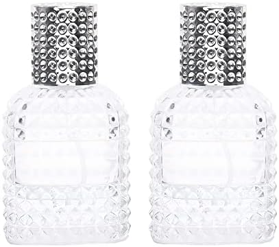 Moilluxe 2pack, 30ml mini perfume vazio Atomizador reabastecido espesso de vidro transparente névoa fina spra