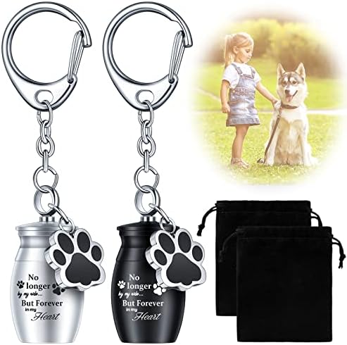 Tudomro 2 PCs Urns de Pet Urns Keychain Urns para cinzas com 2 sacos de armazenamento para cinzas de gato de cachorro pequenas cinzas de estimação