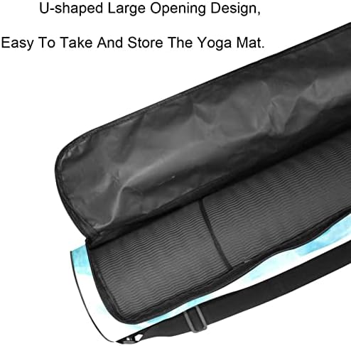 Abstract Marble Blue Texture Yoga Mat Bags Full-Zip Yoga Carry Bag for Mulher Men, portador de tapete de ioga com exercícios com cinta ajustável