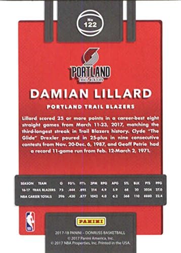 2017-18 Donruss 122 Damian Lillard Blazers