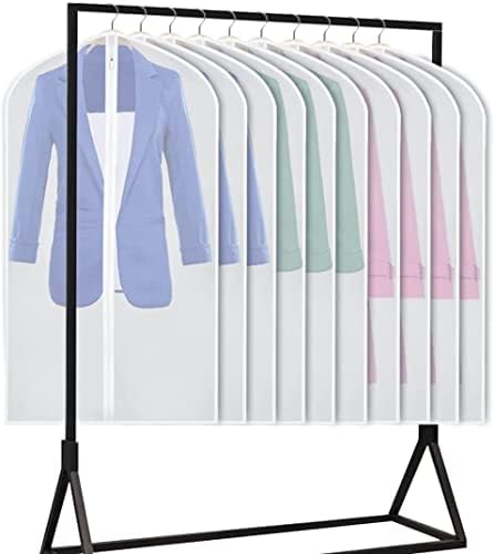 Sacos de vestuário transparentes univivi para roupas penduradas de 60 polegadas de vestido transparente para armazenamento de 6pack, capa para casaco de vestido comprido