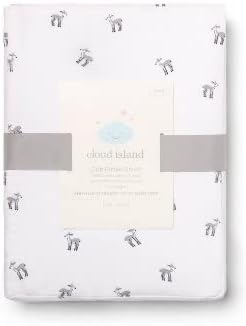 Cloud Island - Folha de berço ajustada - Deer - cinza e branco - algodão