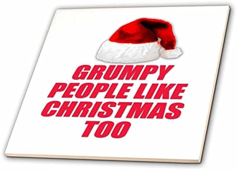 Imagem 3drose de palavras pessoas mal -humoradas também como Natal com chapéu de Papai Noel - azulejos