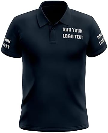 Camisas pólo personalizadas para homens Design personalizado seu próprio logotipo de texto Nome bordado com estampa bordada Camisa de golfe seca de golfe presente