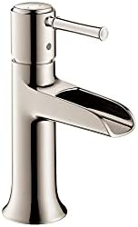 Hansgrohe talis c clássico de baixo fluxo de baixo fluxo economiza 1 mão de 1 polegada de altura da pia de banheiro em níquel polido, 14127831