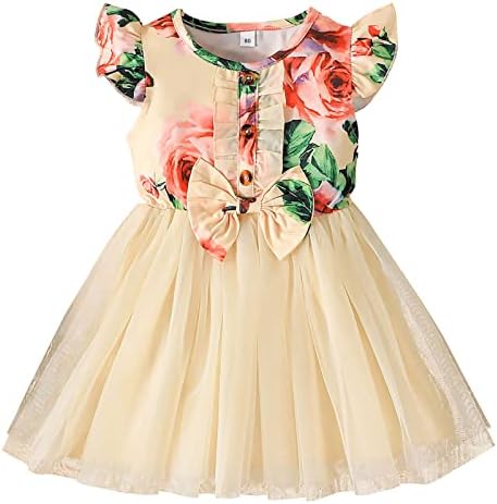 Criando garotas meninas roupas de verão Tutu Princess Dress Dress Floral Dress Roupfits Girl Girl