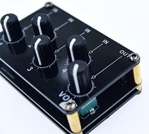 Mix de entrada de entrada de 4 vias de 1/8 polegada em 1 saída de estéreo mixer passivo fone de ouvido alto -falante de áudio splitter seletor switcher de 3,5 mm caixa de chave udo