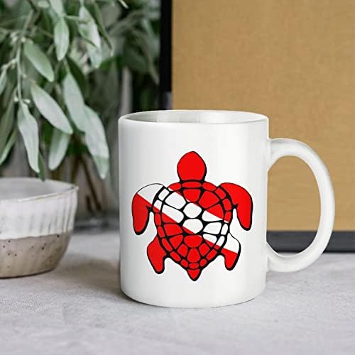 Tartaruga marinha bandeira de mergulho caneca caneca cofler de café Cuple