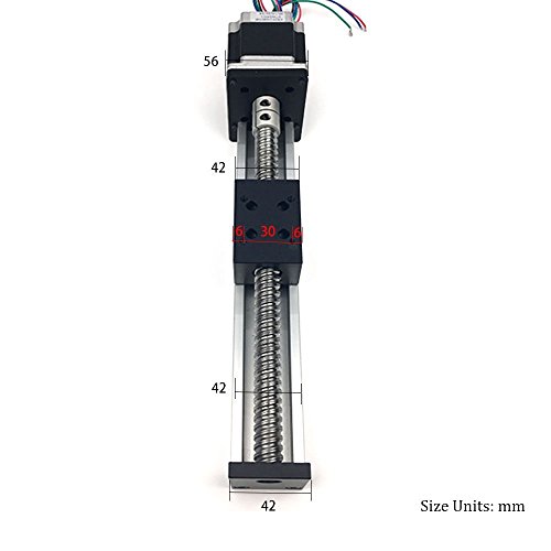 Dez alta 1500mm 59.06 polegadas Comprimento do deslocamento, parafuso de bola Guia linear Módulo Slide RM1610 SFU1610 Com 17 NEMA 42 Motor de passo, parafusos da série SGX Módulo de bola linear Sistema de tabela deslizante.