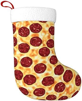 Waymay Pepperoni Pizza Christmas Stage 18 polegadas de Natal de Holding Sock Decoração de férias clássica meias