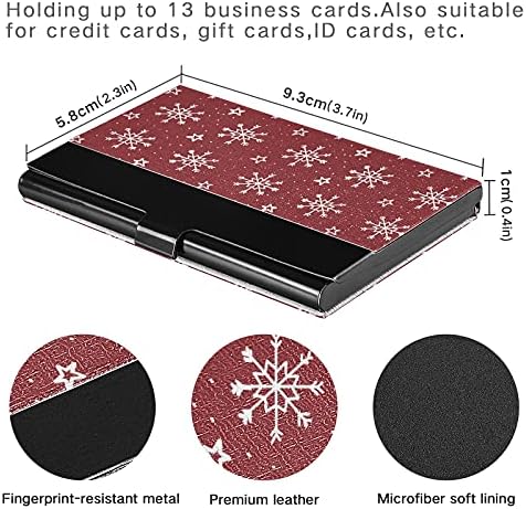 Christmas Red Snow Business Card Titular para homens Men titular de cartões de visita Caso com couro de cartão de