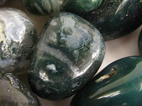 5 peças Green Moss Agate Tell Stones - cálculos de cura, cura metafísica, pedras de chakra para wicca, reiki, cura, metafísica,