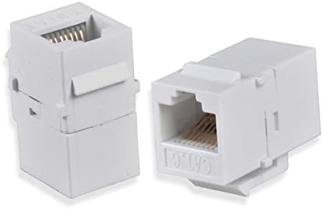 Conwork 4 -Port Cat 6 Placa de parede Ethernet, RJ45 Ethernet Keystone insere o painel da placa de parede da rede - CAT6/5/5E