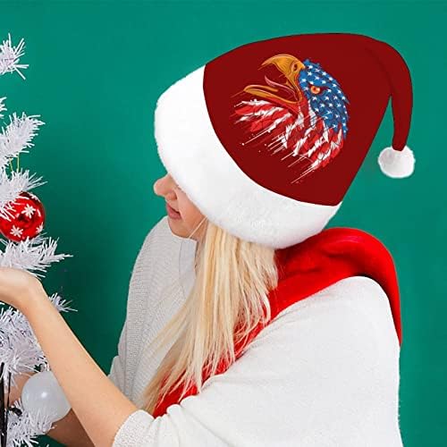 Eagle Independence USA Bandeira chapéu de Natal Hat do Papai Noel Hats de Natal engraçados Chapéus de festa para mulheres/homens