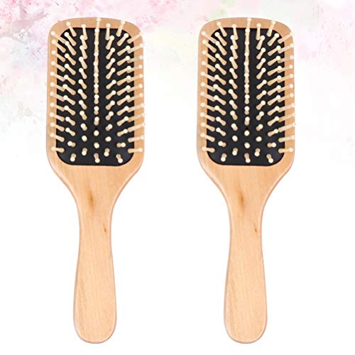 Pincel de cabelo de kesyoo masculino de cabelo de cabelo 2pcs Cabelo escova de cabelo natural maçaneta de madeira massagem de
