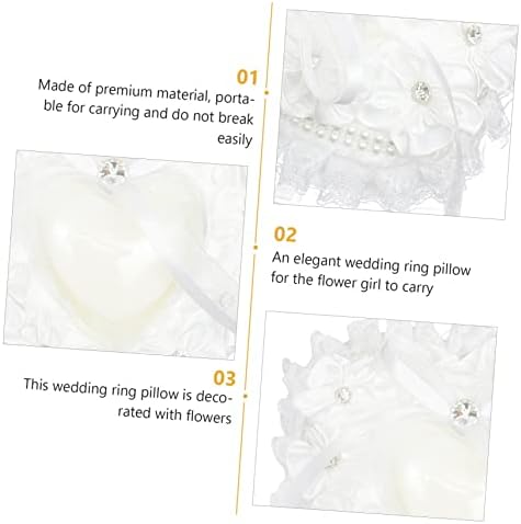 Besportble Wedding Ring Pillow Garland Decor White Almofadas brancas travesseiros anel de anel de anel de derivação Cerreimônia