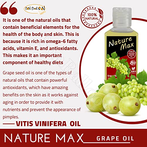 Natureza max uva óleo orgânico natural não diluído puro para cuidados com a pele e cabelo premium premium qualidade ز cust العنب