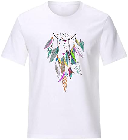 Mulheres Vintage Pena de penas Dreamcatcher Camise