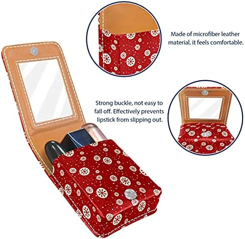 Caixa de batom com espelho vermelho natal snowflake lip brighsher portátil batom de bato