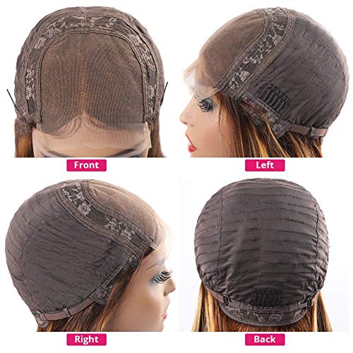 Ali Funmi ombre Destaque Lace Front Wig Human Human 4x4 Transparent HD Lace Fechamento Perucas pré -arrancadas com