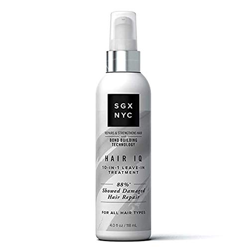 SGX NYC Hair QI - 4 FL OZ - Para todos os tipos de cabelo - 10 em 1 Licença em tratamento para cabelos danificados - infundido