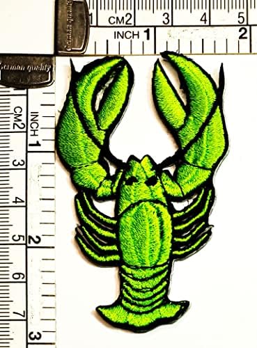 Kleenplus Green Lobster Fonar de camarão fofo Ferro em patches Atividades O logotipo bordado com casaco de jeans Backpacks Backpacks