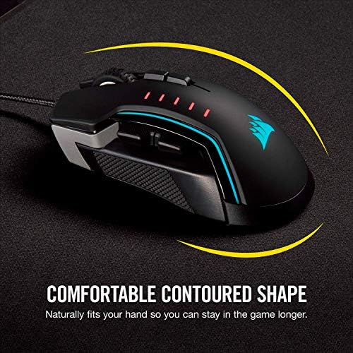 Corsair Glaive Pro - RGB Gaming Mouse - Confortável e ergonômico - Grips intercambiáveis ​​- 18.000 DPI Sensor óptico
