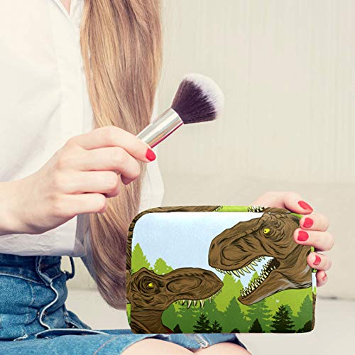 Bolsa de higiene pessoal Bolsa de lava -lava de maquiagem cosmética com zíper dinossauro jurássico para acessórios de viagem Essentials