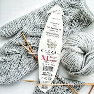 3Pack Gazzal Baby Wool XL, 40% de lã merino, 20% de cashmere tipo poliamida, 40% de acrílico, cada um de 1,76 oz / 109 jardas,