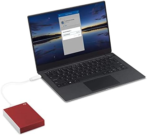 Seagate One Touch 5TB Drive HHD externo com serviços de recuperação de dados de resgate, vermelho