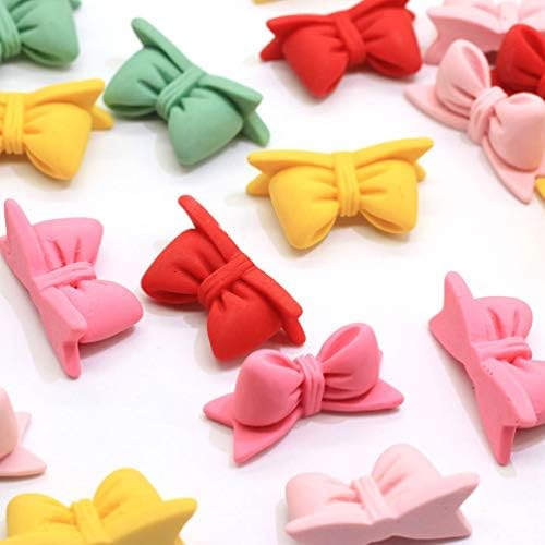 Kesyoo yule decoração 20pcs Resina Flatback Bowknot Diy Caixa de telefone Decoração de telefone Charms de laço de