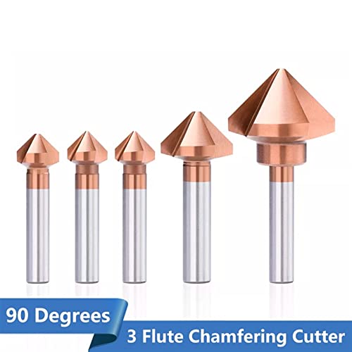 Chanfro 4,5-50mm 3 flauta 90 graus de perfuração revestida Bit Wood Metal Hole Brill Drill Drill Drilling 1pcs