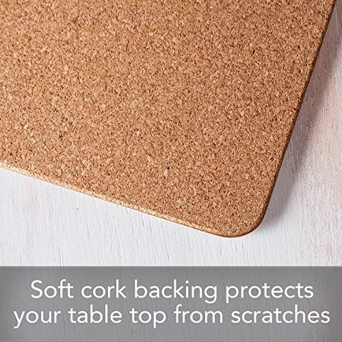 Cala Home Parterre Blue por Williamsburg Decorativo Decorativo Cork Back Placemats 4 Pacote Fabricado nos EUA Tolerante