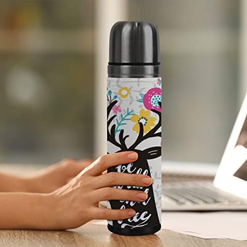 Vantaso Water Bottle Happy Christmas Elk Deer Vacuum Flask Double Wall Isolle Cup Caneca 500ml 17 oz para caminhadas