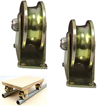 rodízios roda de ranhura do tipo U, aço de aço de aço pesado rodízio rígido com suporte, para pista invertida, portão de