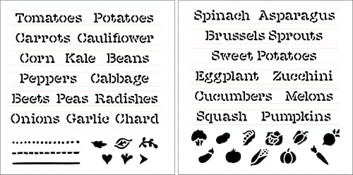 Rótulo de vegetais estêncil para marcadores de jardim DIY por Studior12 - Selecione Tamanho - EUA Made | Artesanato e pintar tags